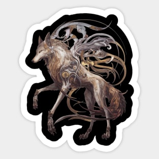 Cybernetic Spirit Wolf Sticker